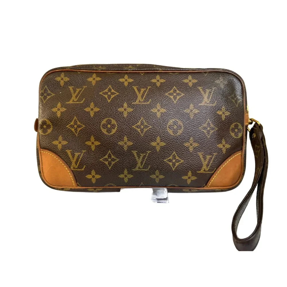 Louis Vuitton Marly Dragonne Monogram Canvas Wristlet Clutch | Vintage Authenti
